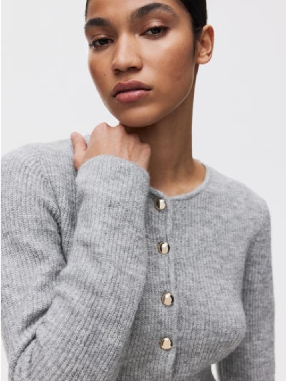 H&M Gray Ribbed Button Cardigan - Picture 7 of 7